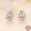 50 Points Delicate Momulberry Stone Stud Female Simple Shine Diamond S925 Silver Thread