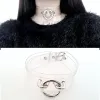 Kettingen Effen Punk Rock Kawaii Handgemaakte O Ronde Dubbellaags Helder Transparant Vinyl Lederen Choker Kraag Ketting