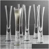 Vinglas 2 PCSSet Wedding Champagne Flutes Glitter Crystal Slim Midje Tips Bubble Sparkling Glass Aperitif Sherry Cup för Party D DH4AL