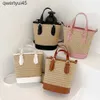 Shoulder Bags Summer Woven Soulder Bag For Women Beac Bucket Bag Female Straw Knied andmade Large Capacity andbag Purse Travel Tote BagsH24220