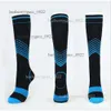 V-striped Knee-high Compression Men Women Sports Cotton Socks Fit Athletic Running Nurses Flight Travel Recovery Stockings Underwear