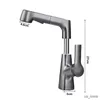 Bathroom Sink Faucets Pull Out Lift Bathroom Basin Faucet 360 Rotatable Water Mixer Stainless Steel Kitchen Sink Faucet with Pull Out Sprayer Taps