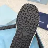 2023 Nouveau Prad Triangle Paille Weave Slipper Sandal Plate-forme Raphias Pantoufles Designer Femme Mens Été Talon plat Casual Tongs Piscine extérieure Sliders Chaussure de plage