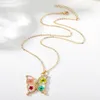 Pendentif Colliers Mode européenne et américaine Collier de fleurs sèches Goutte à goutte Colle Résine Papillon Plein Sky Star Pull Chaîne Bijoux