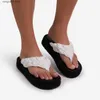 Chinelos grandes sapatos de praia tecidos para mulheres 2023 novos chinelos femininos flipper t240220