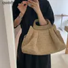 Totes Vintage Wooden andle Big Straw Bag Large Capacity Woven Zipper Closure Fan andbag Solid Color Business Beac BagsH24220
