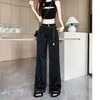 Frauen mit hoher Taille mit Kettengürtel Logo Buchstabe Satin lange Hosen plus Größe Smlxlxxl3xl4xl
