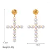 Dangle Earrings Minar Trend ImitationPearl Cross long for lemol