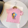 ニューキッズTシャツカラフルなフラワードールボーイズトップサイズ90-150 cmデザイナーベビー服女の子短袖夏コットンチャイルドティー24feb20