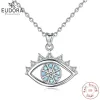 Ciondoli Eudora Argento sterling 925 Fortuna Turchia Blu Malocchio Blu Strass Occhio Collana girocollo con ciondolo per gioielli da donna Regalo per feste