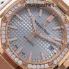 AP Reloj de pulsera Reloj de pulsera para hombre Reloj para mujer Reloj para hombre Serie Royal Oak 37 mm de diámetro Oro rosa de 18 quilates Diamante original Reloj mecánico automático para hombre Moda de lujo W