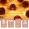 Decorative Figurines 12pcs Pine Cone Christmas Ornaments Real Preserved Pinecone Hanging Decoration Rustic Pendant Crafts With String For