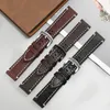 Watch Bands 18 20 22 24mm Strap Black Dark Brown Genuine Leather Watchband Stainless Steel Buckle Brand General Men's Accessories