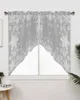 Curtain Christmas Gray Snowflakes Window Curtains For Living Room Kitchen Drapes Home Decor Triangular