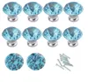 10pcs/Set Blue Diamond Kształt Kryształowy szklana szafka Knob Knot Rączka/Świetna do szafki, szafki kuchennej i łazienki (30 mm) 1867044