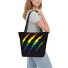 Borse per la spesa Borsa per la spesa triturata LGBT Borsa shopper in tela stampata Borsa a spalla di grande capacità Borsa GLBT Gay Lesbian Pride