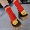 Women Socks For Kapital Smile Winter Korean Japanese Ins Style Tide Street Couple Wool Thick Line Knitted Cute Harajuku Meias