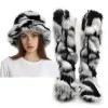 Beretti inverno nuovi stivali da neve in pelliccia calda 2023 Donne Woollike Stivali da ginocchio Stivali da donna Stivali Piattaforma Set di cappelli peluche imbottite