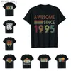 Herrt-tröjor 27 år 27-årsdag årsjubileum Best Limited 1995 Retro 90-talets gåva T-shirt 100% bomullsthjorta män kvinnor unisex toppar tees q240220