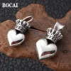 Pendants BOCAI New Trendy Pure s925 Silver Jewelry Fashionable Peach Heart Crown Couple Men And Women Pendants