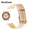 Äkta läder Watchband 20mm för Samsung Galaxy Watch 42mm R810 Quick Release Band Ersättning Rem Armband Armband Rose Gold Y12826