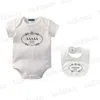 Été bébé coton combinaisons bavoir ensemble marque de luxe concepteur pleine lune infantile respirant confortable vêtements filles garçons barboteuses SDLX LUCK