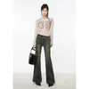 Women's Jeans American Vintage Denim Pants Street Apparel High Waist Slim Fit Harajuku Y2K Casual Versatile Flare Autumn