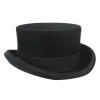 Masks GEMVIE 11cm 100% Wool Felt Top Hat For Men/Women New Cylinder Hat Topper Mad Hatter Party Costume Fedora Derby Magician Hat