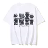 Herr t-skjortor tecknad tryckt t-shirt män kvinnor hip hop high street musik stil kort hylsa lös tee topp