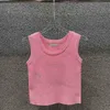 Colete de malha feminino sem mangas pulôver camisetas finas regatas de verão camisetas femininas curtas