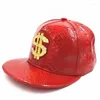 Berretti da baseball Doit in metallo dorato stile dollaro berretto da baseball da uomo cappelli snapback regolabili in pelle hip-hop per uomini e donne