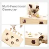 Mewoofun Cat Toys Interactive Whack-A-Mole-A-Mole Masif Ahşap Oyuncaklar İç Mekan Kedileri Kitten Fareler Oyunu ABD Stok Damlası WG320 240219