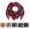 Sjaals Vrouwen Bloemen Print Hoofdband Sjaal Vierkante Dame Mode Moslim Hijab Elegante Halsdoek Ontwerp Sjaal Wraps Haarbandana