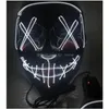 Maschere per feste Maschera LED Maschera di Halloween Mascherata Luce al neon Bagliore nel buio Horror Glowing Masker Colore misto 10 Drop Consegna a casa Dhm9T