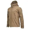 Hunting Jackets Waterproof Coat Pilot Bomber Tactical Military Flight Windproof Shell Fleece Men Jacket Soft Hooded Outdoor