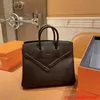 Echtledertaschen Trusted Luxus-Handtasche im Pendler-Stil, echtes Leder für Damen, tragbare Platin-Tasche, Mutter-Braut-One-Shoulder-Umhängetasche, L mit Logo HBVT