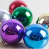 Figurines décoratives 4cm, boules de noël brillantes, boules rondes, ornement de fête d'arbre, pièces/ensemble (rose)