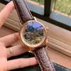 U1 Toppkvalitet AAA Designer Tourbillon Sapphire Skeleton Automatisk mekanisk klocka Män Sun Moon-fas Mekaniska klockor äkta läderband armbandsur