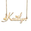 Kaitlyn-Namensketten-Anhänger, individuell personalisiert, für Frauen, Mädchen, Kinder, beste Freunde, Mütter, Geschenke, 18 Karat vergoldeter Edelstahl-Schmuck
