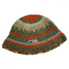 Bérets Chapeau tricoté coloré pour femmes et filles, chapeaux seau au crochet faits à la main Y2k