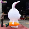 6M Height Outdoor Giant Inflatable Animal White Rabbit Holding Carrot Cartoon Chracter For Event Advertising Easter Decoration