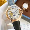 NY LA GM Fashion Full Brand Wrist Watches Men Style Automatic Mechanical Leather Strap Clock CA 79 DBG