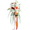 Wedding Flowers Simulated Lily Bride Holding Water Drop Waterfall Korean Bridal Bouquet