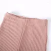 Pantalon 2024 printemps fille enfants côtelé botte coupe solide bébé pantalon évasé né à volants décontracté infantile coton enfants