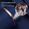 Armbänder Personalisiertes Farbfotoprojektionsarmband für Frauen Edelstahl Personalisierter Textschmuck Valentinstagsgeschenk Dropshipping