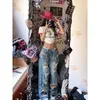 Women's Jeans Deeptown Y2k Baggy Ripped Women Low Rise Gyaru Wide Denim Pants Daddies Streetwear Grunge Hippie Korean Fashion Trousers