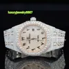 Najlepsze markowe w pełni mrożone moissanite Diamond Out Hip Hop zegarek dla męskich zegarek ze zegarem ze stali nierdzewnej