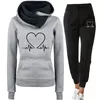 Pantalon de deux pièces pour femmes 2024 Femmes Survêtement Set Winter Sweats à capuche chauds Pulls Sweatshirts Femme Jogging Sports Tenues Costumes Slim Fit