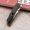 Nouveau A0218 Couteau pliant haut de gamme VG10 Tréfilage Drop Point Blade TC4 Titanium avec poignée en fibre de carbone Roulement à billes EDC Couteaux de poche