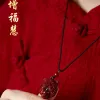 Pendentifs Mode cinabre Jade tête de tigre pendentif collier bijoux chinois sculpté à la main guérison femmes homme chance cadeau pull chaîne